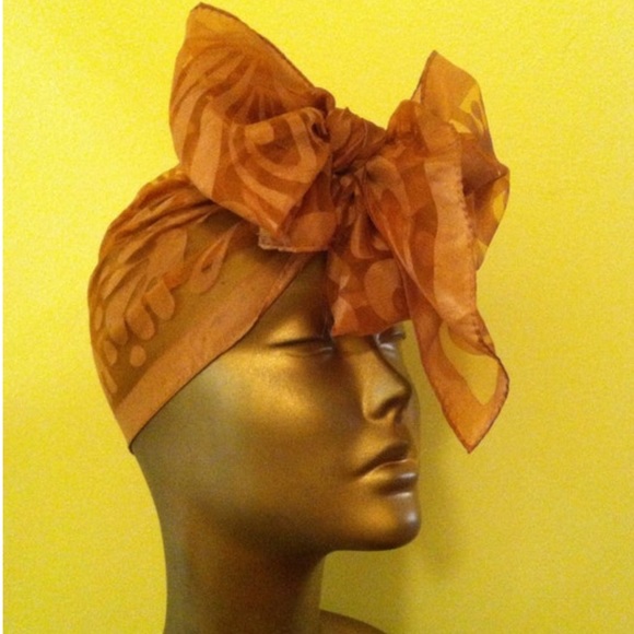 Vintage Beautiful Brownish Bronze Sheer Paisley Versatile Scarf - Picture 3 of 10